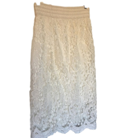 WHITE Floral Lace Skirt size small/medium S/M like new NWOT bride wedding - Picture 1 of 6